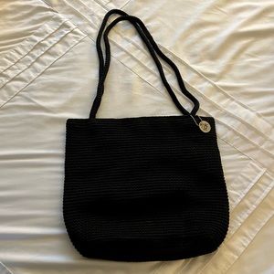 The Sak black crochet purse
